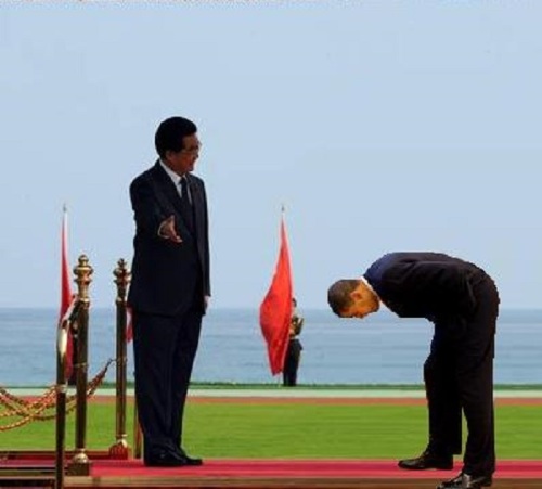 Obama bows to China